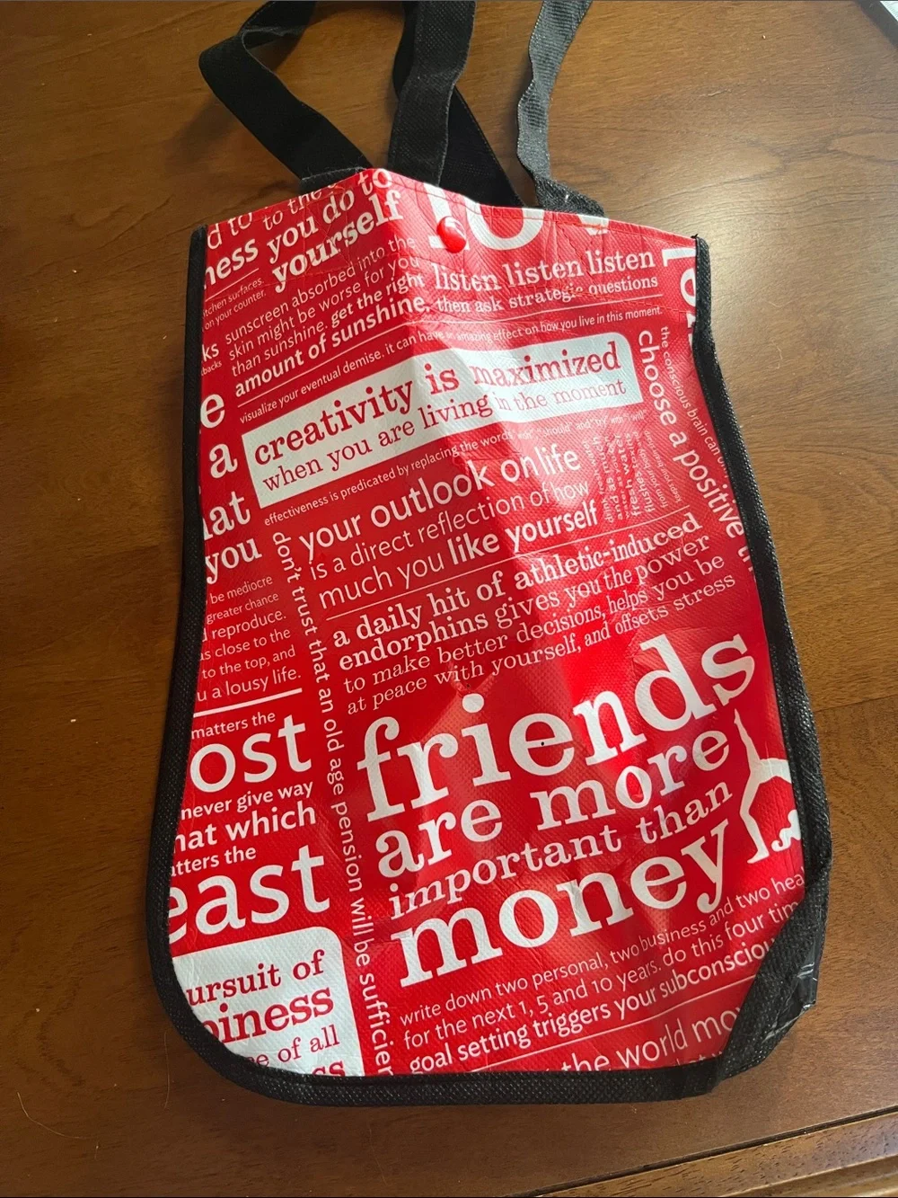 Lot of 4 Lululemon Reusable Tote Bag Set - White, Black & Red